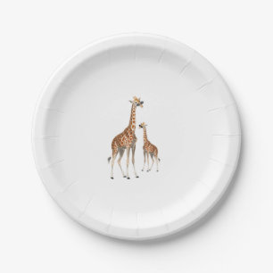 Assiettes En Carton Girafe avec lunettes de soleil Jungle Safari Anima