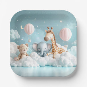 Assiettes En Carton Girafe bébé avec tous ses amis