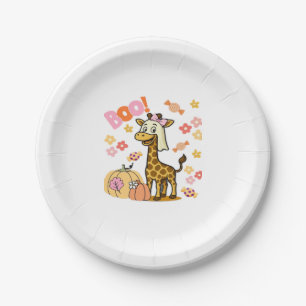 Assiettes En Carton Girafe Boo Halloween, Girafe Mignonne, Animal Effr