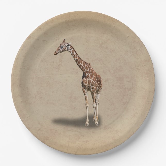 ASSIETTES EN CARTON GIRAFE SE TENANT GRANDE (Devant)