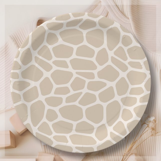 Assiettes En Carton Giraffe beige Poster de animal (Créateur téléchargé)