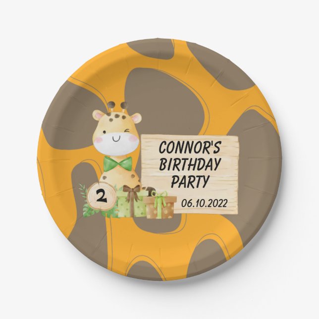 Assiettes En Carton Giraffe Cute Pour Les Petits (Devant)