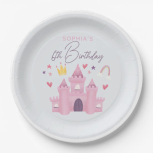 Assiettes En Carton Girls Cute Princess Palace Enfants 6e anniversaire