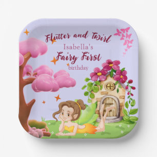 Assiettes En Carton Girls Fairy First Fairytale Mushroom Butterfly