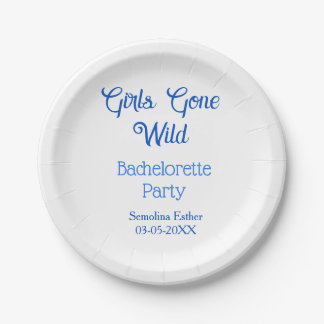 Assiettes En Carton girls gone wild bachelorette party blue name retro