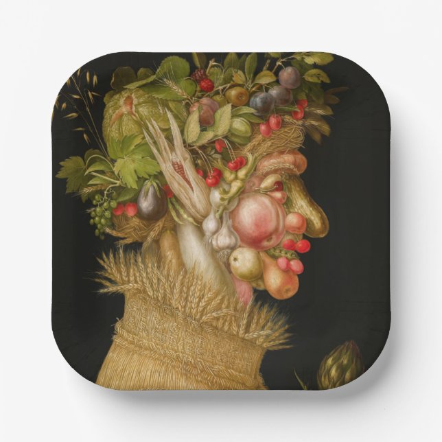 Assiettes En Carton Giuseppe Arcimboldo - Été (Recto)