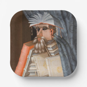 Assiettes En Carton Giuseppe Arcimboldo - Le Bibliothécaire