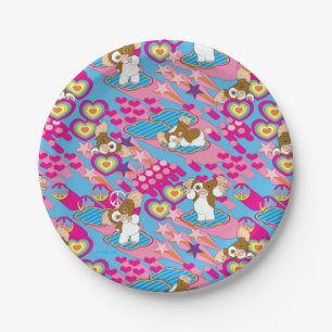 Assiettes En Carton Gizmo Pink Peace & Love Motif