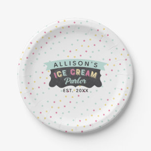 Assiettes En Carton Glace Cream Parlor Fun Bold Polka Dot Anniversaire