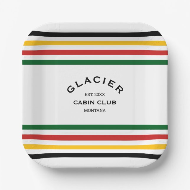 Assiettes En Carton Glacier Cabine Club Custom Crest Park Stripe (Recto)