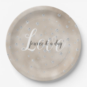 Assiettes En Carton Glam étincelle de champagne de diamants