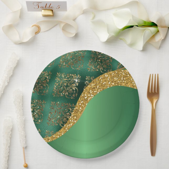 Assiettes En Carton Glam Gold Parties scintillant Mariage métallique v (Mariage)