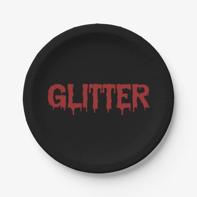 Assiettes En Carton Glitter en typographie de Blood (Devant)