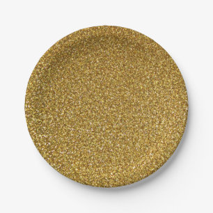 Assiettes En Carton Glittery Gold Sparkle Baby shower Anniversaire Mar