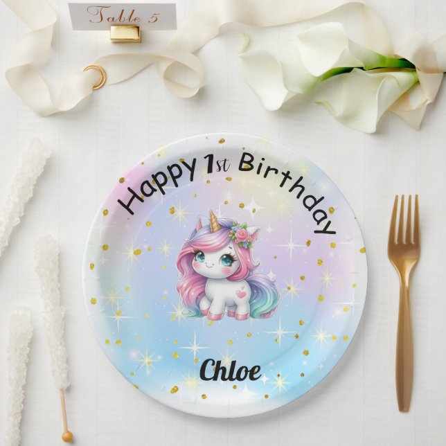 Assiettes En Carton Globo de Cumpleaños Personalizado (Mariage)