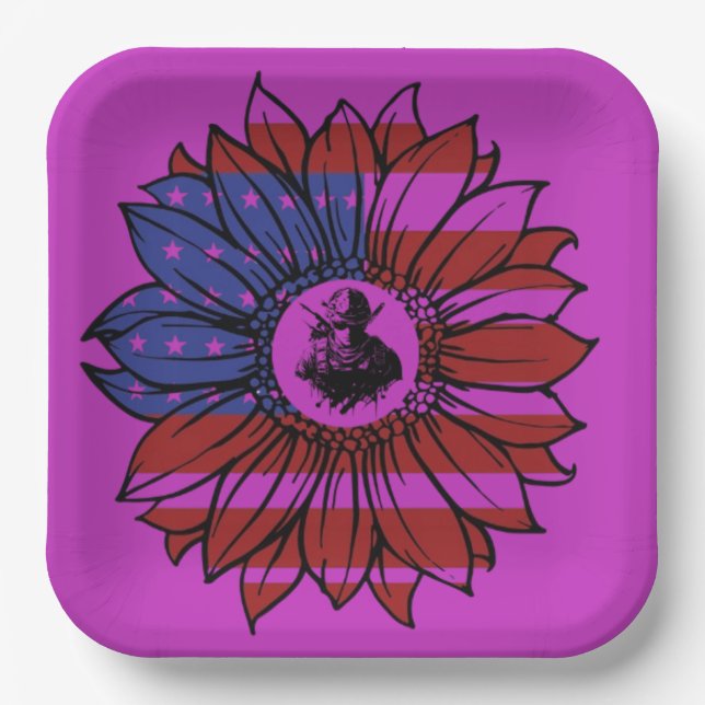 Assiettes En Carton Glorious Veterans pink (Recto)