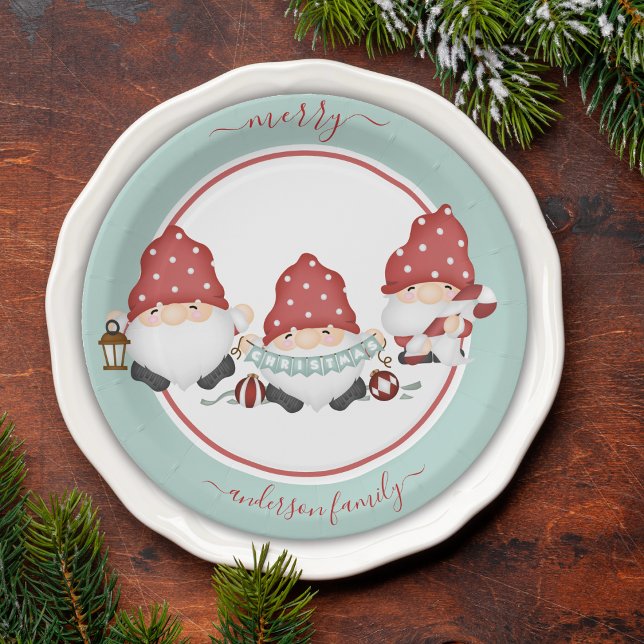 Assiettes En Carton Gnomes de Noël scandinaves mignons (Créateur téléchargé)