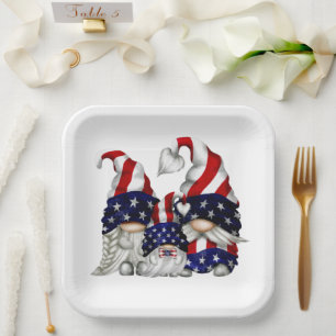 Assiettes En Carton Gnomes Du 4 Juillet