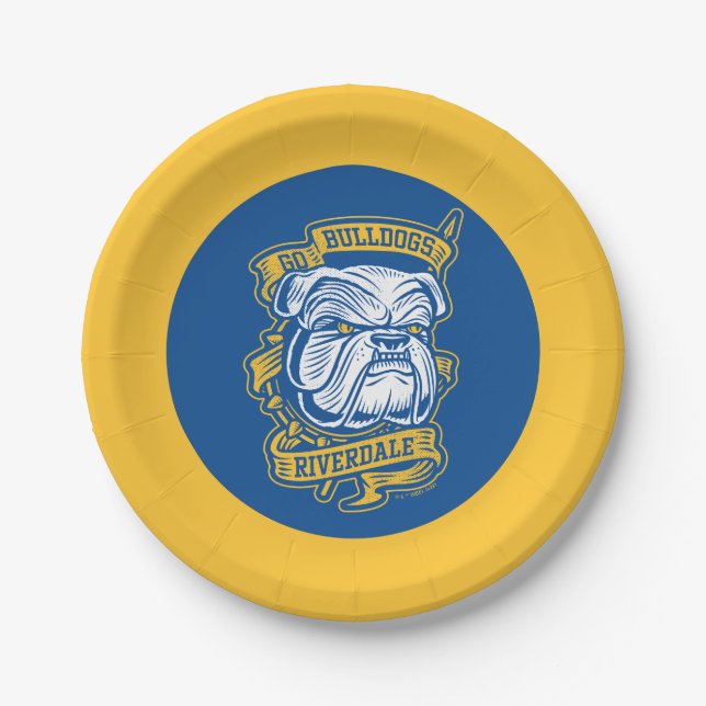 Assiettes En Carton Go Bulldogs - Riverdale Mascot Banner (Devant)