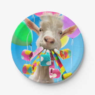 Assiettes En Carton Goat with Party Blowers