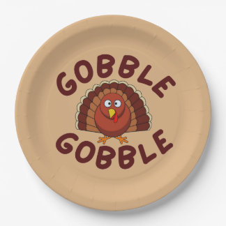 Assiettes En Carton Gobble Gobble Thanksgiving 