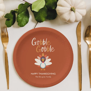 Assiettes En Carton Gobble Gobble Turquie Plaques du Parti d'Action de