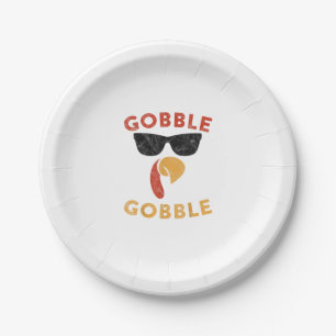 Assiettes En Carton Gobble Gobble Turquie Thanksgiving Day Cadeaux Vin