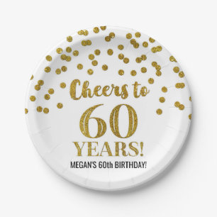 Assiettes En Carton Gold Confetti fête ses 60 ans d'anniversaire