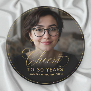 Assiettes En Carton Gold encourage à 30 ans Photo personnalisée Annive