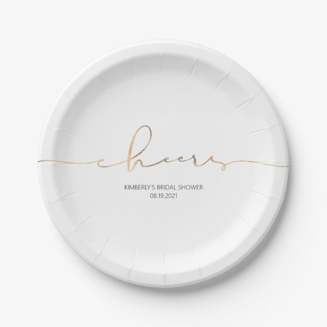 Assiettes En Carton Gold Foil encourage Élégante Parti moderne (Devant)