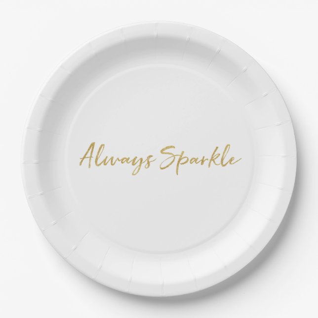 Assiettes En Carton Gold Glitz Always Sparkle (Devant)