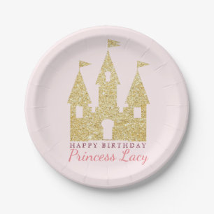Assiettes En Carton Gold Princess Castle