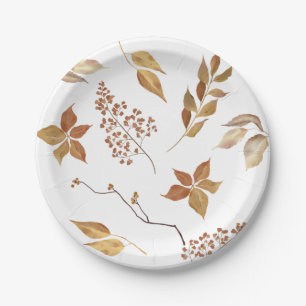 Assiettes En Carton Gold Rust Fall Feuilles Thanksgiving Friendly