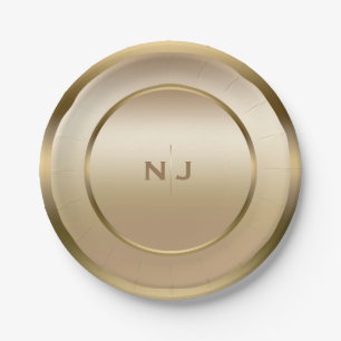 Assiettes En Carton Gold Shine Golden Shiny Modern Glam Party