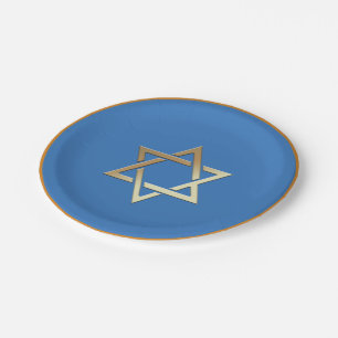 Assiettes En Carton Gold Star de David Plaques de papier