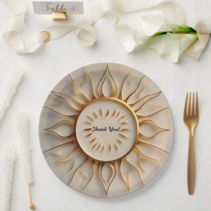 Assiettes En Carton "Golden Radiance Rise"