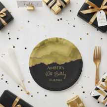 Golden Yellow Gold Glitter Abstract Watercolor 
