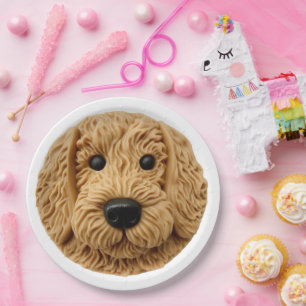 Assiettes En Carton Goldendoodle Chien 3D Inspiré