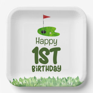 Assiettes En Carton Golf 1er anniversaire golfeur d'un an