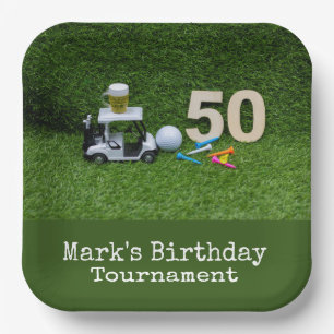 Assiettes En Carton Golf 50e anniversaire pour golfeur