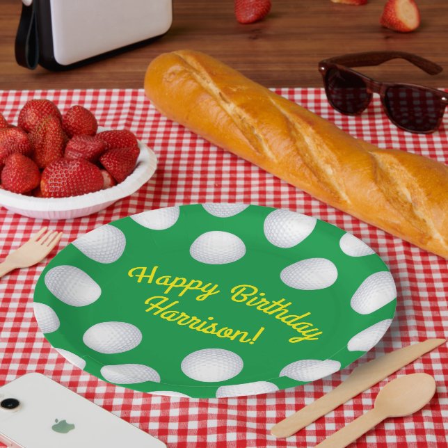Assiettes En Carton Golf Anniversaire (Pique-nique)