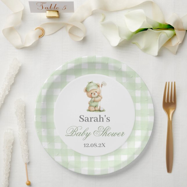 Assiettes En Carton Golf Baby Shower (Mariage)