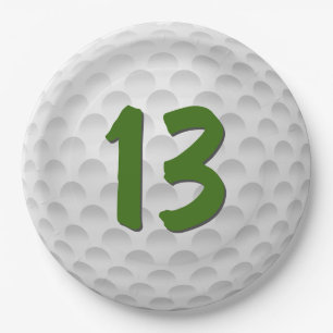 Assiettes En Carton Golf Ball 13e Anniversaire Plaque Papier