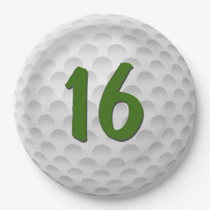 Assiettes En Carton Golf Ball 16e Anniversaire Plaque Papier