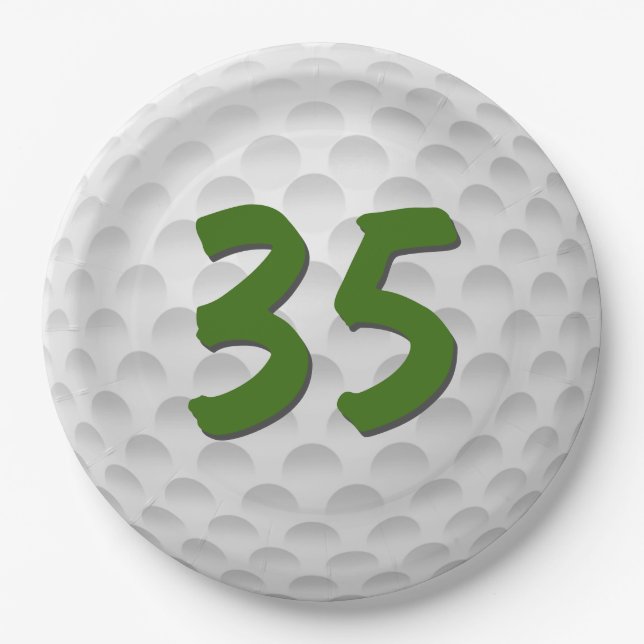 Assiettes En Carton Golf Ball 35e Anniversaire Plaque Papier (Devant)
