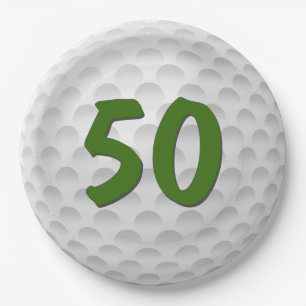 Assiettes En Carton Golf Ball 50e Anniversaire Plaque en papier
