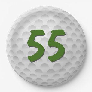 Assiettes En Carton Golf Ball 55e Anniversaire Plaque Papier