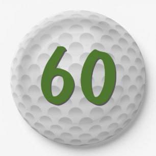 Assiettes En Carton Golf Ball 60e Anniversaire Plaque Papier