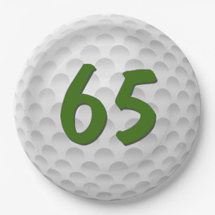 Assiettes En Carton Golf Ball 65e Anniversaire Plaque Papier