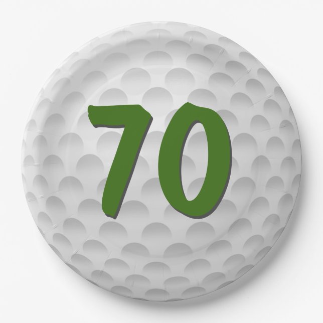 Assiettes En Carton Golf Ball 70e Anniversaire Plaque Papier (Devant)